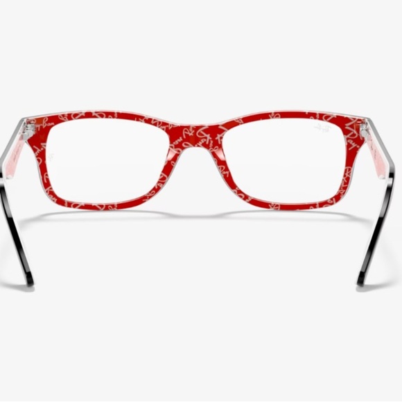 RAY-BAN Rx-able Eyeglasses RB 522-8247950B17140 Black Red & White Frames/case - Picture 6 of 11